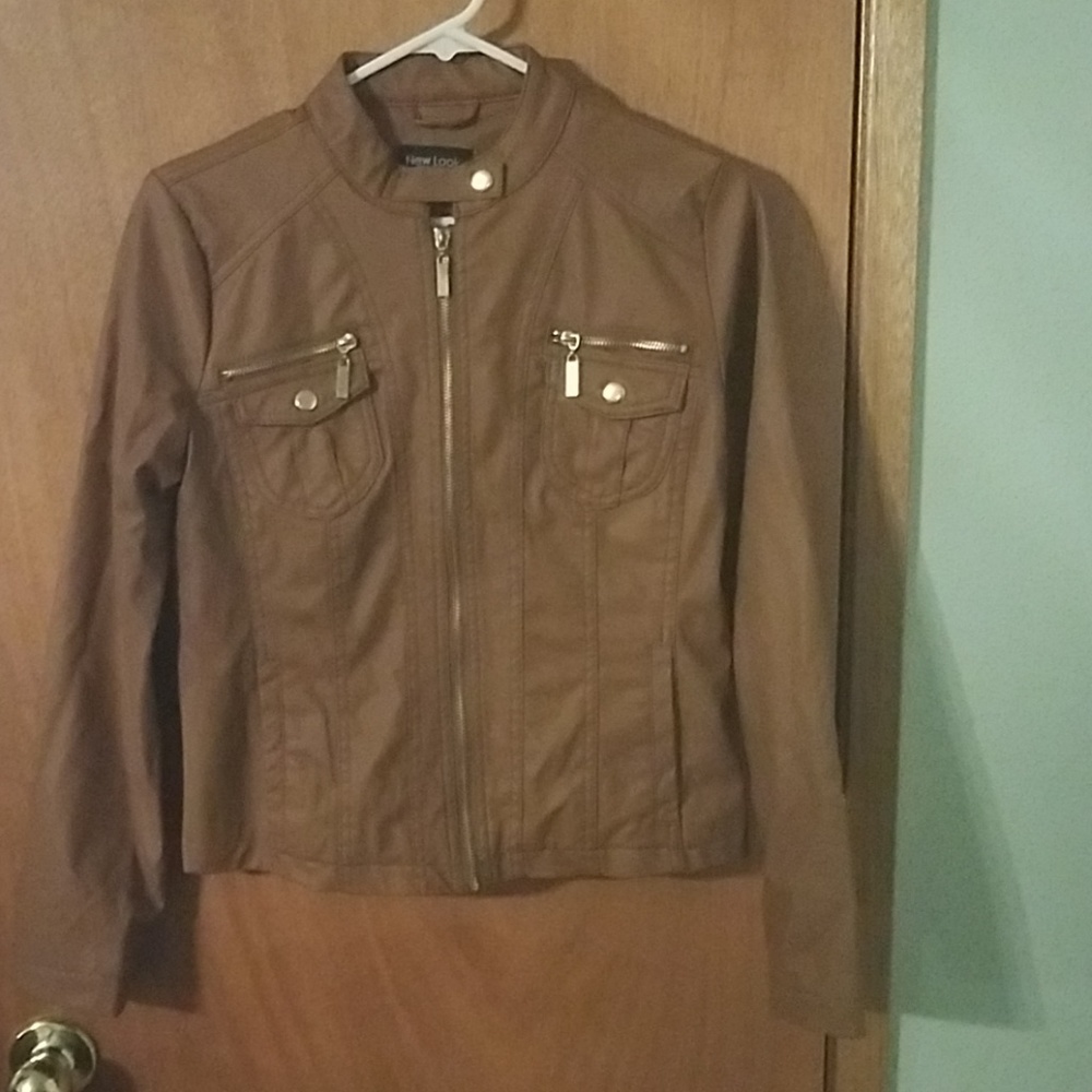 Brown leather jacket